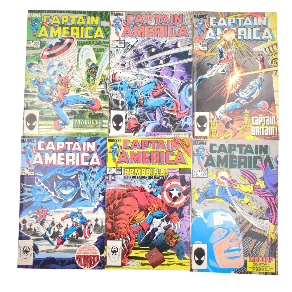 Captain America Comic Lot of 6 Issues #302 304-306 308-309 Marvel Bronze Age